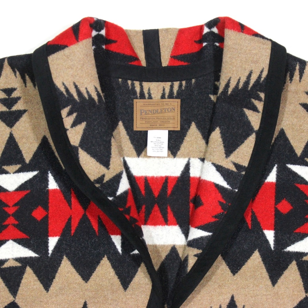 Pendleton Wool Vest Aztec Blanket Tassel - Picture 3 of 4